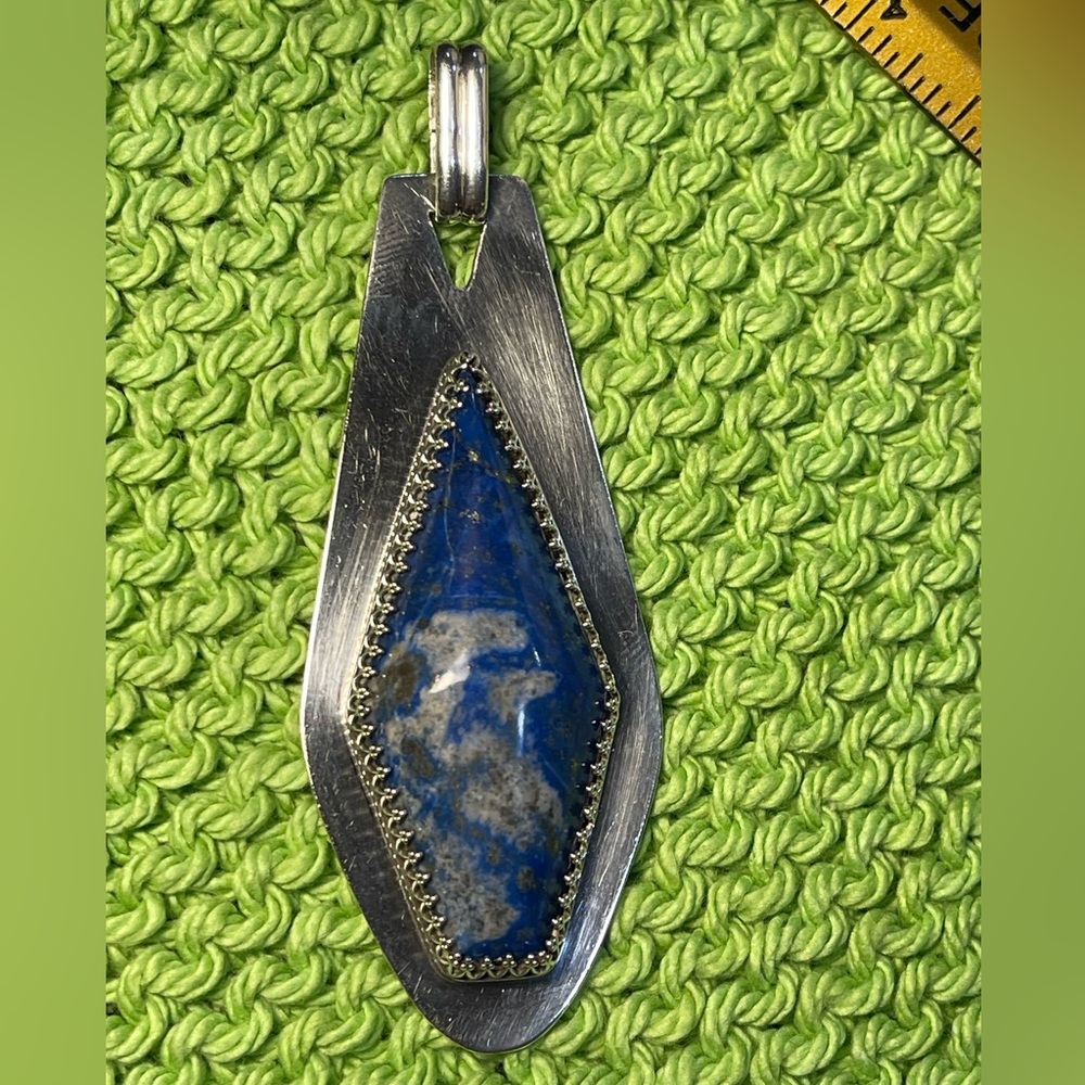 Sterling Silver and Blue Lapis Lazuli Pendant